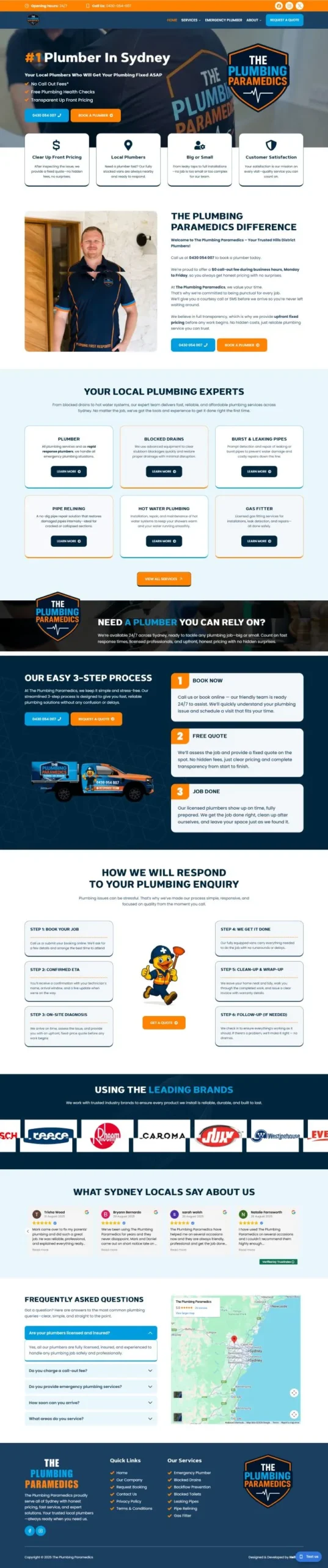 Plumbing company website
