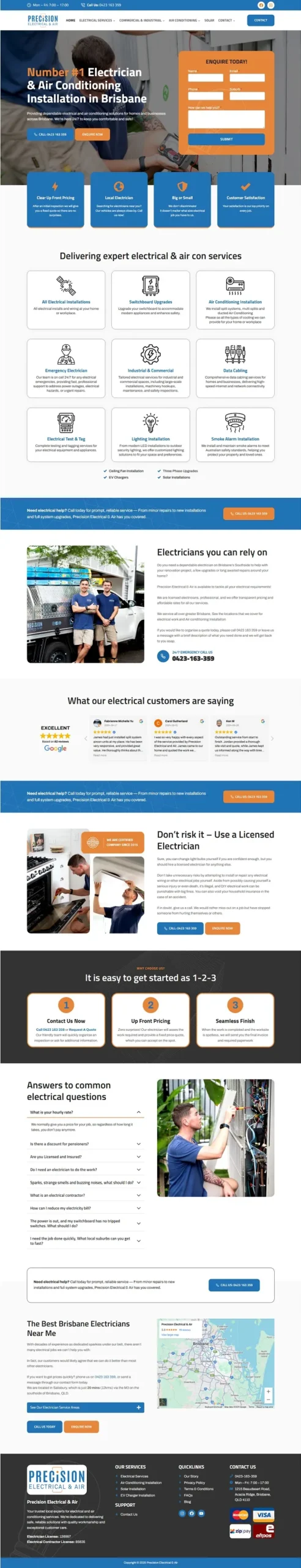 Electrical and air-conditioning company website